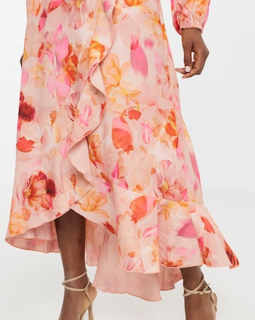 Flounce London Floral Wrap Midaxi Dress