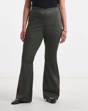 Khaki Flared Weekender Jeggings
