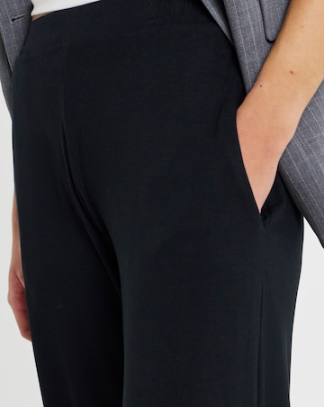 Black Jersey Elasticated Waist Wide Leg Trouser