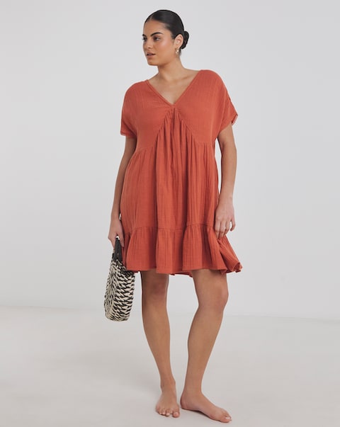 Cotton Mini Beach Dress