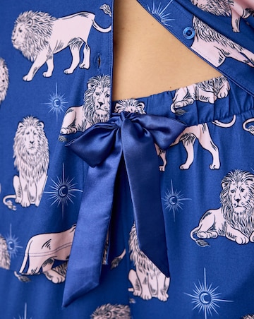 Chelsea Peers Long Wide Sleeve Button Up Lion Pyjama Set