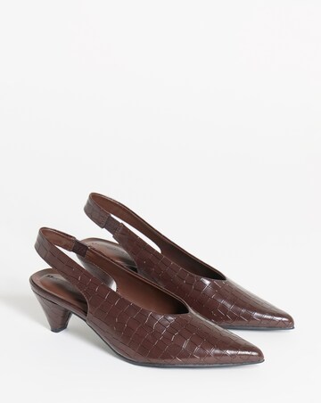 Rina Slingback Pointed Toe Heeled Shoes - Wide Fit (E)