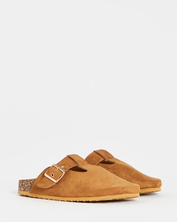 Valetta Buckle Closed Toe Cut Out Mules - Wide Fit (E)