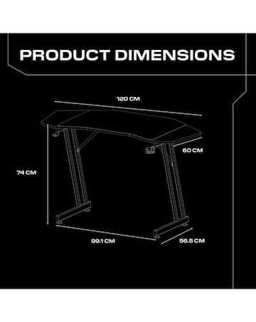 X Rocker Panther Evo 120cm Gaming Desk with Mousepad - Black