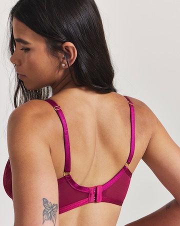 Pretty Secrets Leaf Lace Underwired Balcony Bra (B-F) Berry