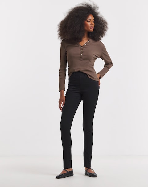 Black Stretch Slim Pull On Jeggings