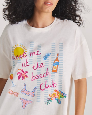 Beach Club Graphic Cotton Beach T-Shirt