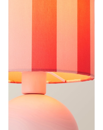 ValueLights Miley Pink Stripe Table Lamp