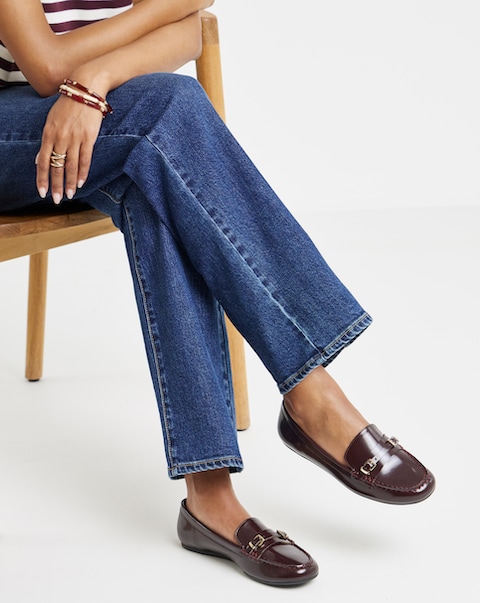 Kennedy Double Buckle Detail Loafers - Wide Fit (E)