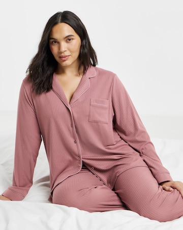 Figleaves Soft Knit Ribbed Pj Set