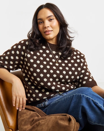 Half Sleeve Polka Dot Jumper