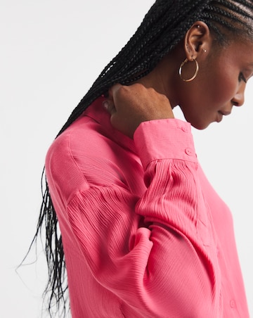 Simply Be Pink Crinkle Shirt