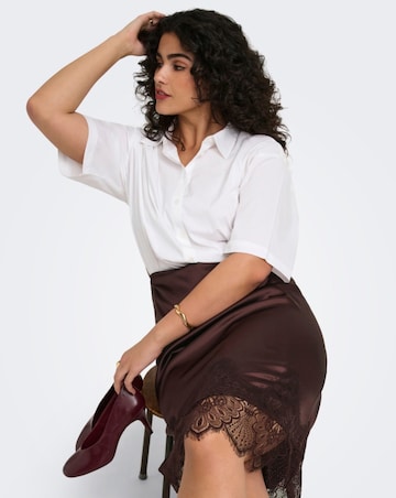 ONLY MIDI LACE SATIN SKIRT
