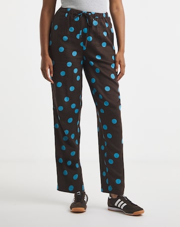 Simply Be Chocolate Spot Linen Trouser