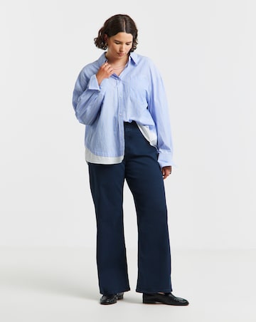 Indigo Stretch Wide Leg Pull On Jeggings