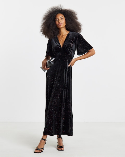 Twisted Wunder Sophia Glitter Velvet Maxi Dress