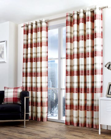 Balmoral Check Eyelet Curtains