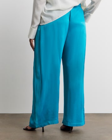 Joanna Hope Blue Satin Wide Leg Trousers