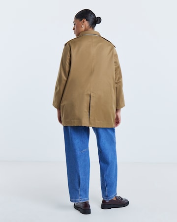 Neutral Check Print Reversible Mod Coat