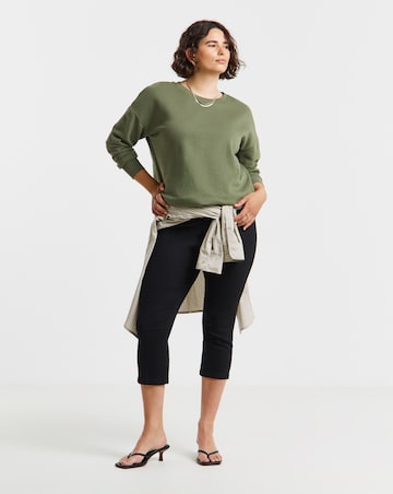 Simply Be Black Pull On Capri Jegging