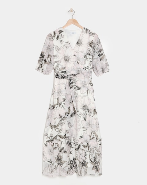 Joanna Hope Belted Midi Tiered Dress