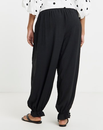 SIMPLY BE BLACK TIE CUFF DETAIL BALLOON TROUSER