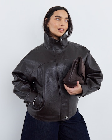 Chocolate Faux Leather Jacket