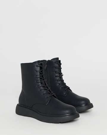 Heavenly Feet Fern Lace Up Chunky Boot - Wide Fit (E)