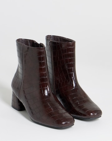 Carmella Block Heel Ankle Boots - Wide Fit (E)