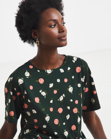 Ditsy Print Soft Touch Smock Midi Dress