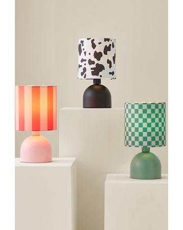 ValueLights Miley Pink Stripe Table Lamp