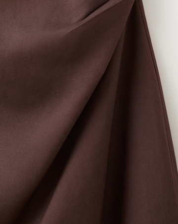 Mango Side Ruched Dress With Tie Detail