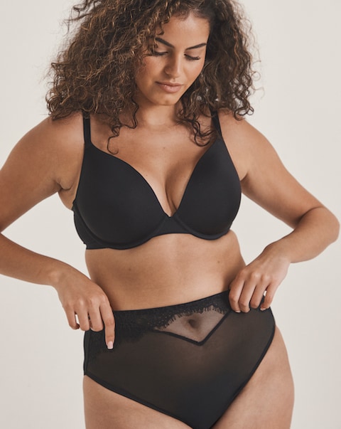 Pretty Secrets Lace Full Brief Knickers Black