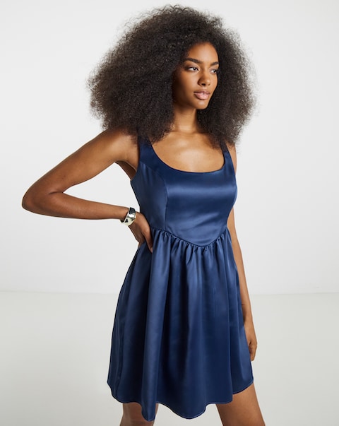 Simply Be Satin Angled Waist Dress