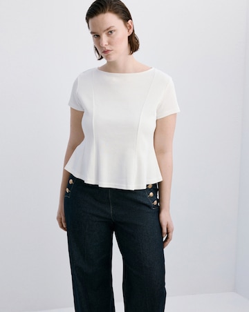 Mango Wide-Leg Jeans With Side Buttons