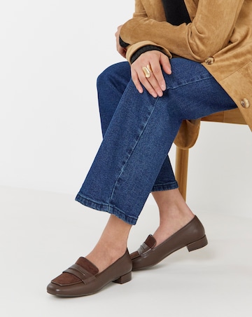 Hailey Block Heel Penny Loafer - Wide Fit (E)