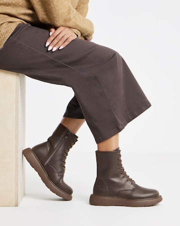 Heavenly Feet Fern Lace Up Chunky Boot - Wide Fit (E)