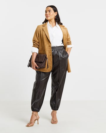 Simply Be Chocolate PU Balloon Trouser