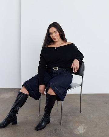 Slash Neck Cinched Jumper