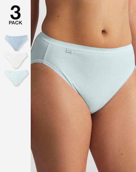 Sloggi (3 Pack) Tai Hi Leg Cotton Knickers Mint Multi