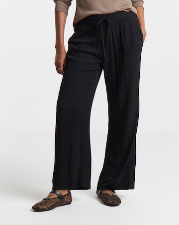 Simply Be Black Crinkle Wide Leg Trousers