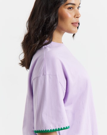 Simply Be Lilac Whipstitch T-Shirt