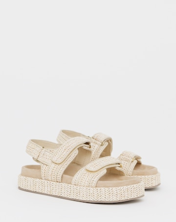 Simply Be Nyra Raffia Chunky Footbed Sandals - Wide Fit (E)