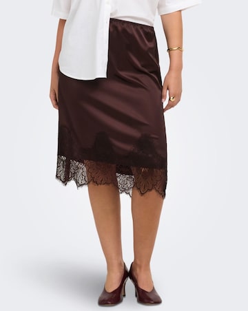 ONLY MIDI LACE SATIN SKIRT