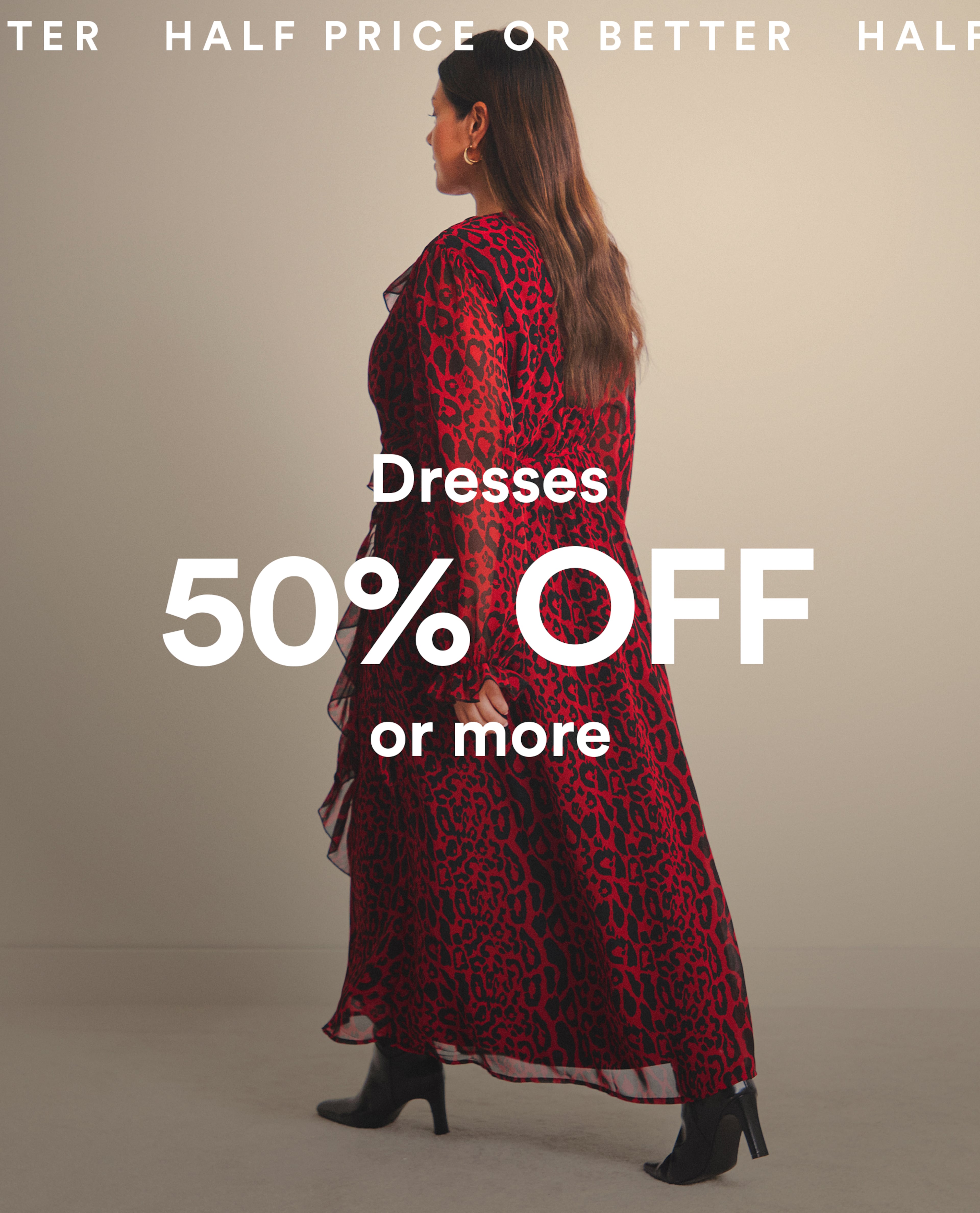 Dresses 50% off or more