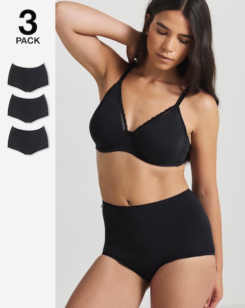 Sloggi (3 Pack) Microfibre Maxi Knickers Black