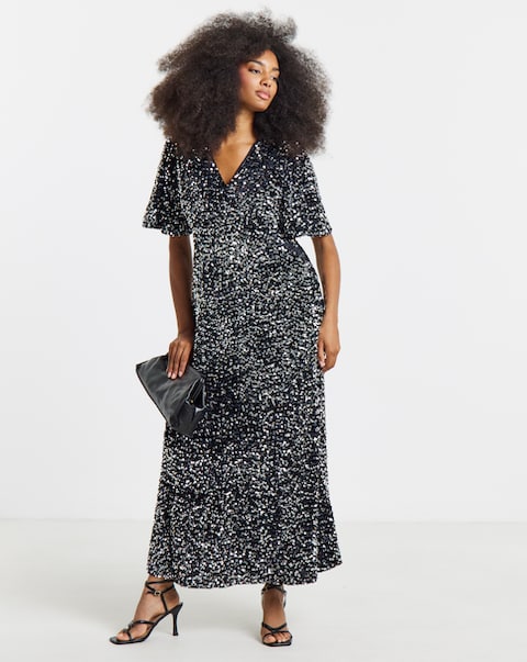 Twisted Wunder Velvet Sequin Maxi Dress
