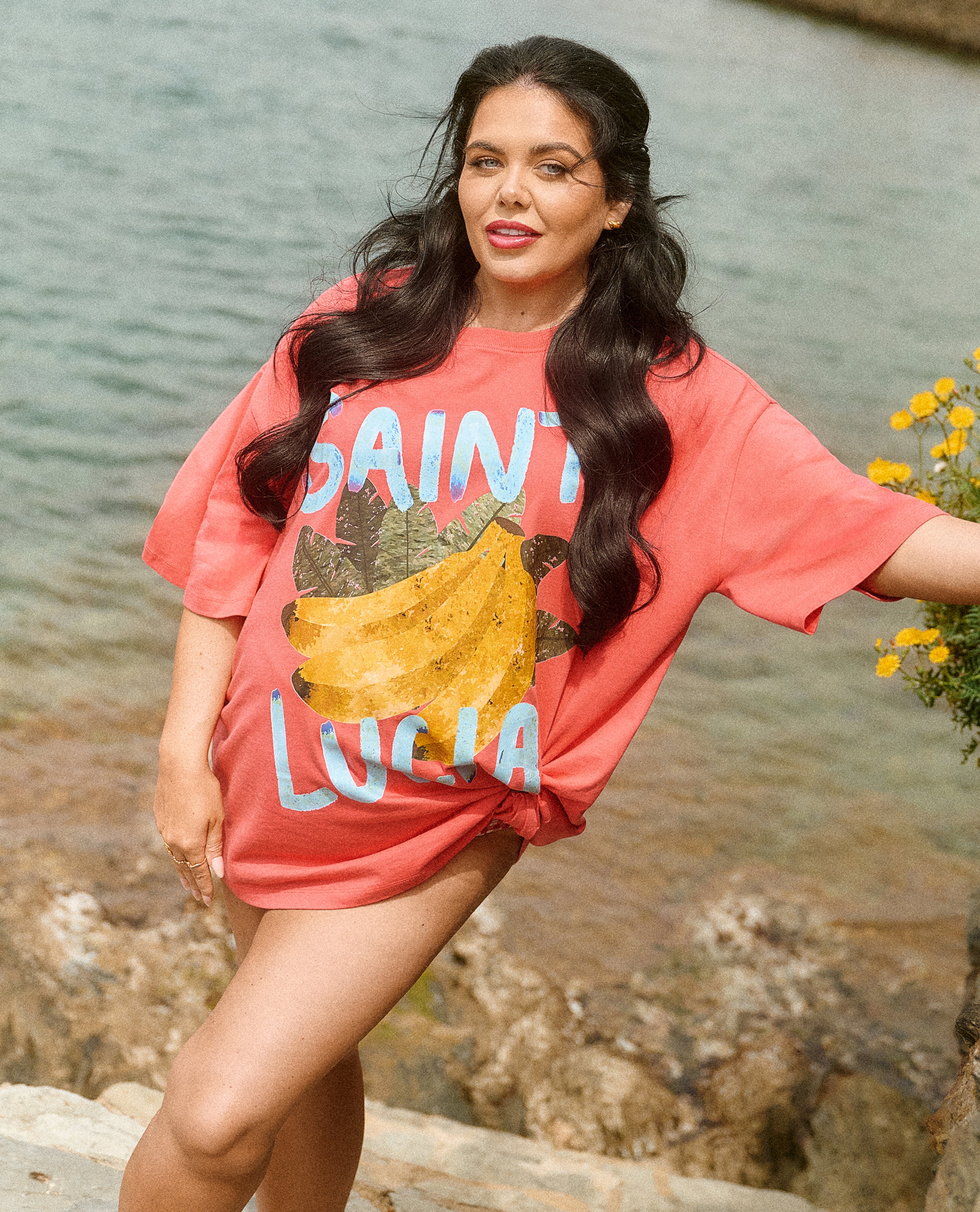 Scarlett wears St Lucia oversized tee