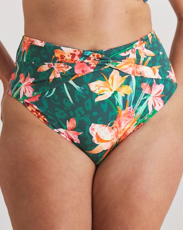 Magisculpt Floral Print Cross Front Firm Control Bikini Bottoms