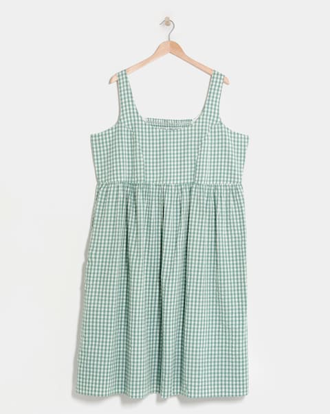 Simply Be Gingham Textured Sundress With Pockets